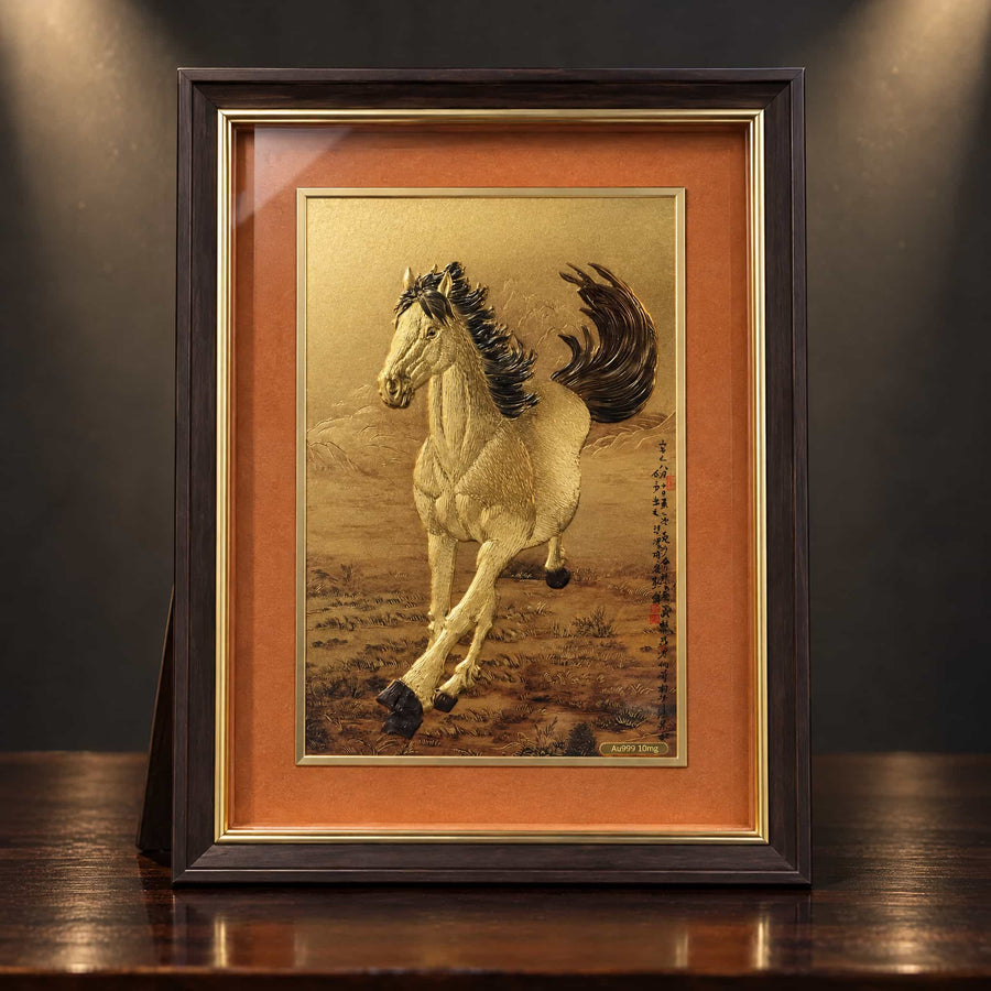 Galloping Horse Artwork - Front View — product contains a 24K gold component or detail