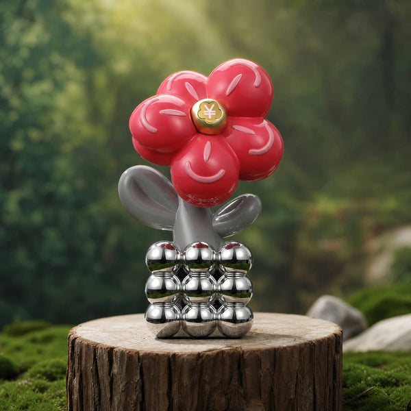 Money Flower Ornament - Front View — product contains a 24K gold component or detail