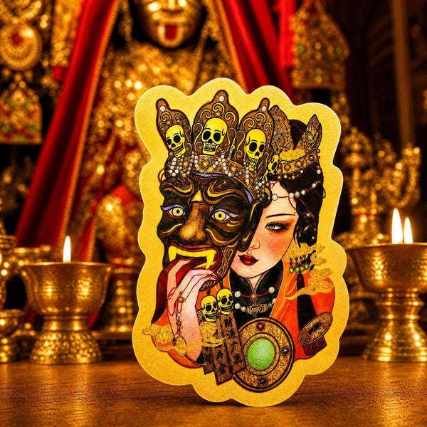 24K Gold Phone Sticker - Wealth Tibetan Goddess -Master Xi