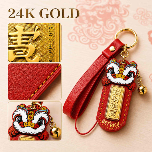 Lucky Charm Lion Fortune Pendant with 24K Gold | Master Xi