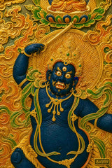 24K Gold Acala Thangka 24K Gold Craft Close Up - Au 999 24K Gold Detail Texture Sacred Art design by Master Xi