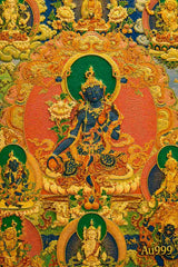 24K Gold Akashagarbha Thangka 24K Gold Craft Close Up - Au 999 24K Gold Detail Texture Sacred Art design by Master Xi