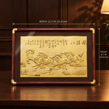 Eight Horses Framed Art - Product Dimensions — product contains a 24K gold component or detail