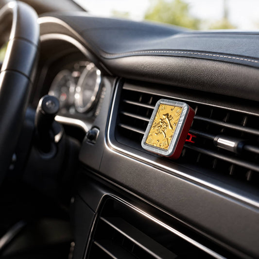 Mahjong Car Diffuser in Luxury Car Interior - Lifestyle Scene