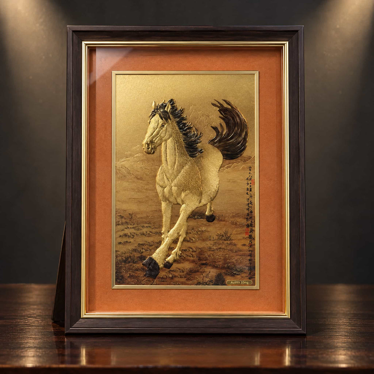 Galloping Horse Artwork - Front View — product contains a 24K gold component or detail