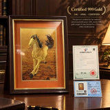 Galloping Horse Artwork - Artwork with Test Documentation — product contains a 24K gold component or detail