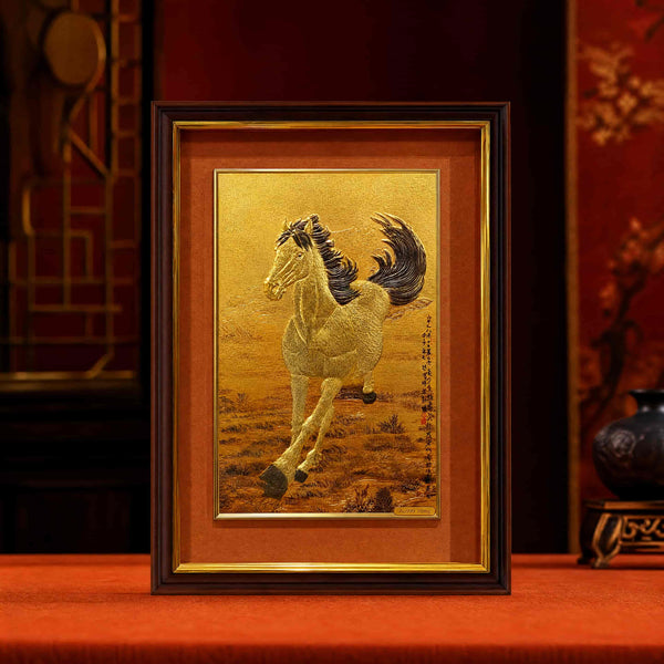 Galloping Stallion Victory Artwork - Front View — product contains a 24K gold component or detail