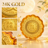 Gilded Mooncake Gift - Gold Detail Close-ups — product contains a 24K gold component or detail