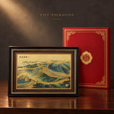 Great Wall artwork displayed beside its red and gold gift box