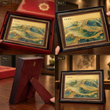 Great Wall artwork unboxing steps, rear support and tabletop display instructions