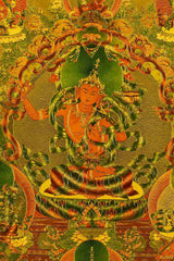 24K Gold Manjushri Thangka 24K Gold Craft Close Up - Au 999 24K Gold Detail Texture Sacred Art design by Master Xi