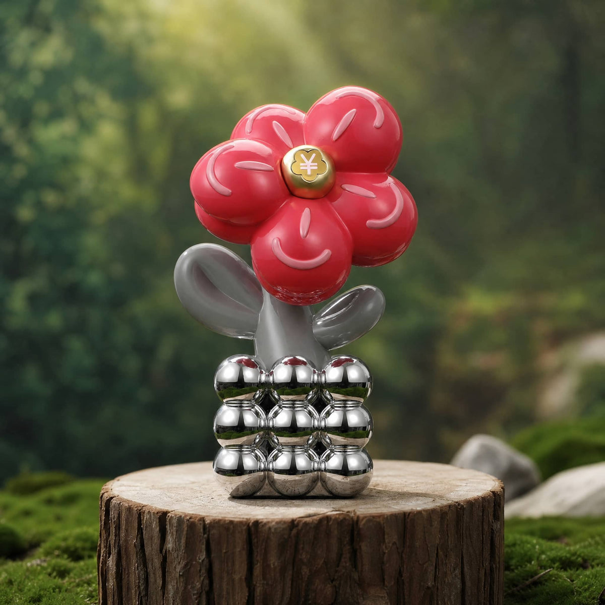 Money Flower Ornament - Front View — product contains a 24K gold component or detail