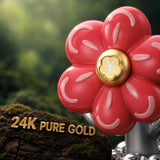24K Gold Money Flower Ornament - 24K Gold Detail