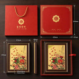 Peony & Bamboo Artwork - Size Comparison — product contains a 24K gold component or detail