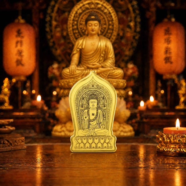 Phone Sticker Sakyamuni Buddha Front View design by Master Xi — product contains a 24K gold component or detail