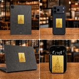 Samantabhadra Bodhisattva phone sticker shown on compatible personal devices, Master Xi — product contains a 24K gold component or detail