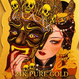 24K Gold Phone Sticker Wealth Tibetan Goddess ,24K Gold Detail design by Master Xi.