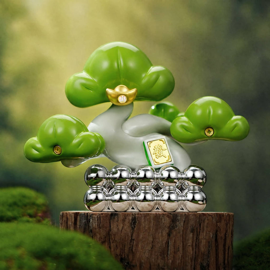 24K Gold Pine Tree Wealth Ornament | Master Xi