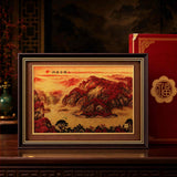 Red Sun Fortune Mountain Artwork - Luxury Gift Box Packaging — product contains a 24K gold component or detail