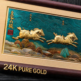 24K Gold Royal Six Horses Artwork - 24K Gold Detail