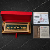 24K Gold Royal Six Horses Artwork - Precious Metals National Inspection Certificate under CNAS-accredited testing standards