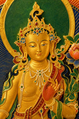 24K Gold Samantabhadra Thangka 24K Gold Craft Close Up - Au 999 24K Gold Detail Texture Sacred Art design by Master Xi
