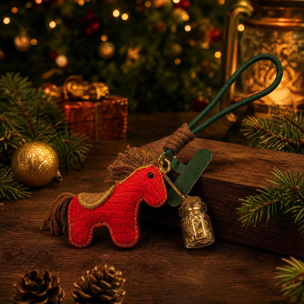 Wealth Pony Charm - Front View — product contains a 24K gold component or detail