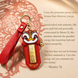 Lucky Charm Lion Fortune Pendant with 24K Gold | Master Xi